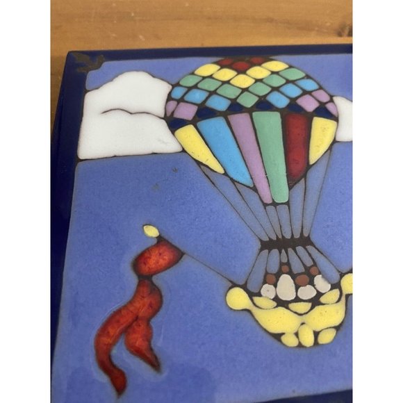 Prusa Tile Elany & Jiri Wall Hanging or Hot Plate HOT AIR BALLOON Made in USA - Picture 2 of 4